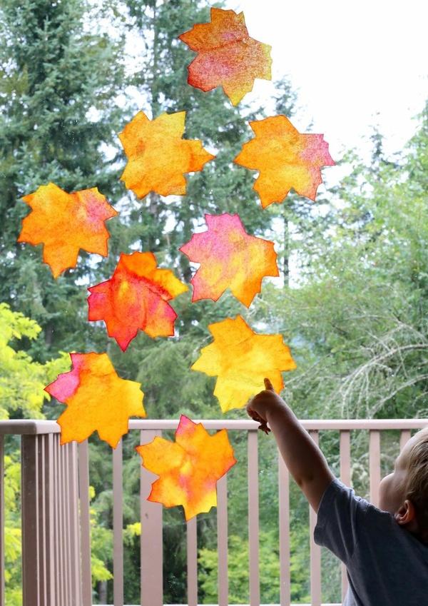 Image of fall leaf sun catcher