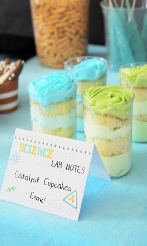 Image of science party catalyst cupcakes
