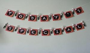 Image of chef party clothespin banner
