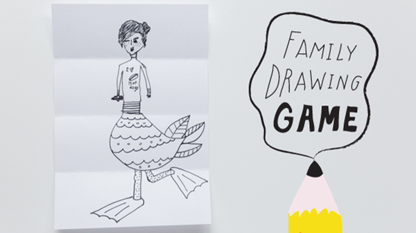Image of family drawing game