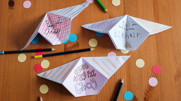 Image of new year's origami popper
