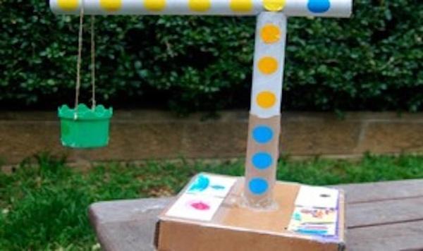 Image of cardboard crane feature