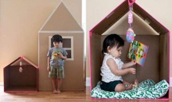 Image of cardboard house feature