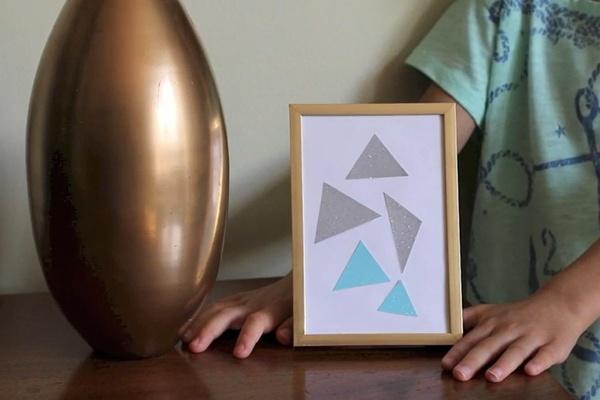 Arte geométrico con Mod Podge.