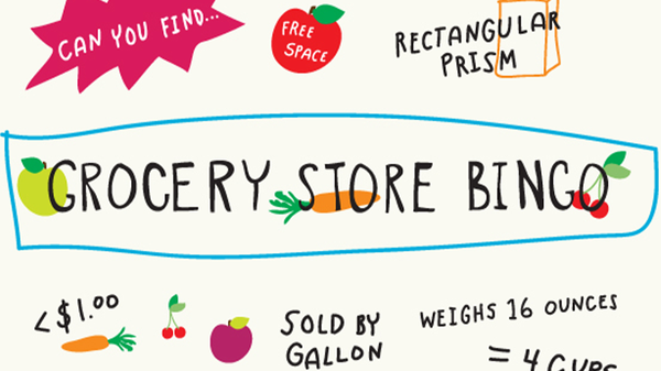 Image of grocery store math bingo