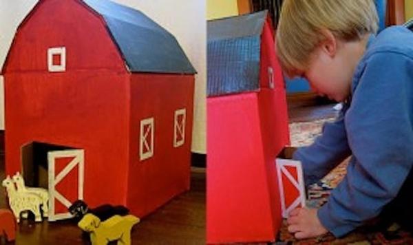 Image of little red barn feature
