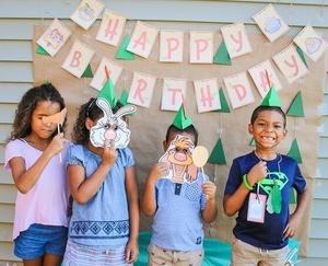 Nature Cat birthday party Photobooth