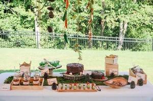 Table Set Up for Nature Cat birthday party