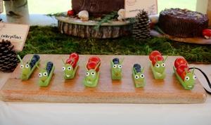 Nature Cat birthday party Fruit and Veggie Caterpillars