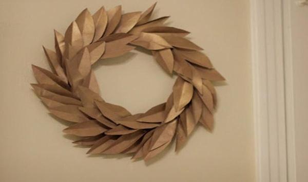 Image of paper bag wreath feature