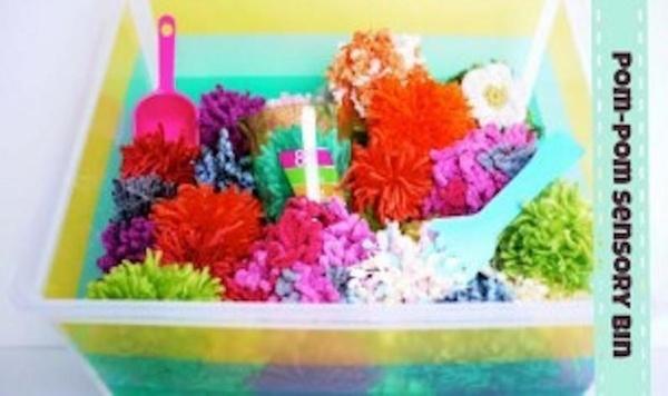 Image of pom pom sensory bin feature