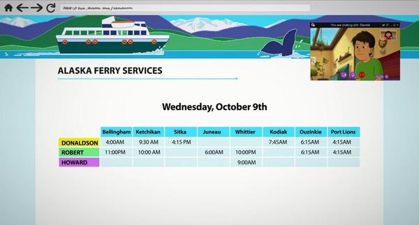 Ferry schedule.