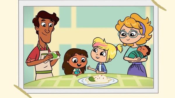 A photograph of Rosie and her family celebrating Chiles en Nogada Day.