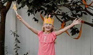 Child dressed as Pinkalicious.