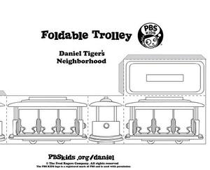 Make and color your own trolley at Daniel Tiger birthday party.