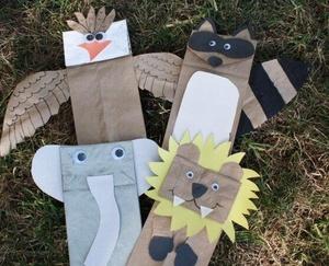 Image of Wild Kratts birthday party paper bag animals