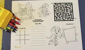 Super Why birthday party Activity page