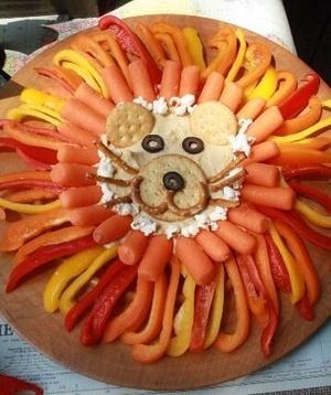 Wild Kratts birthday party lion snack dip tray