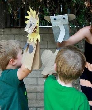 Wild Kratts birthday party Paper bag animals