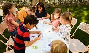 Kids coloring in Elinor Wonders Why finger puppets.