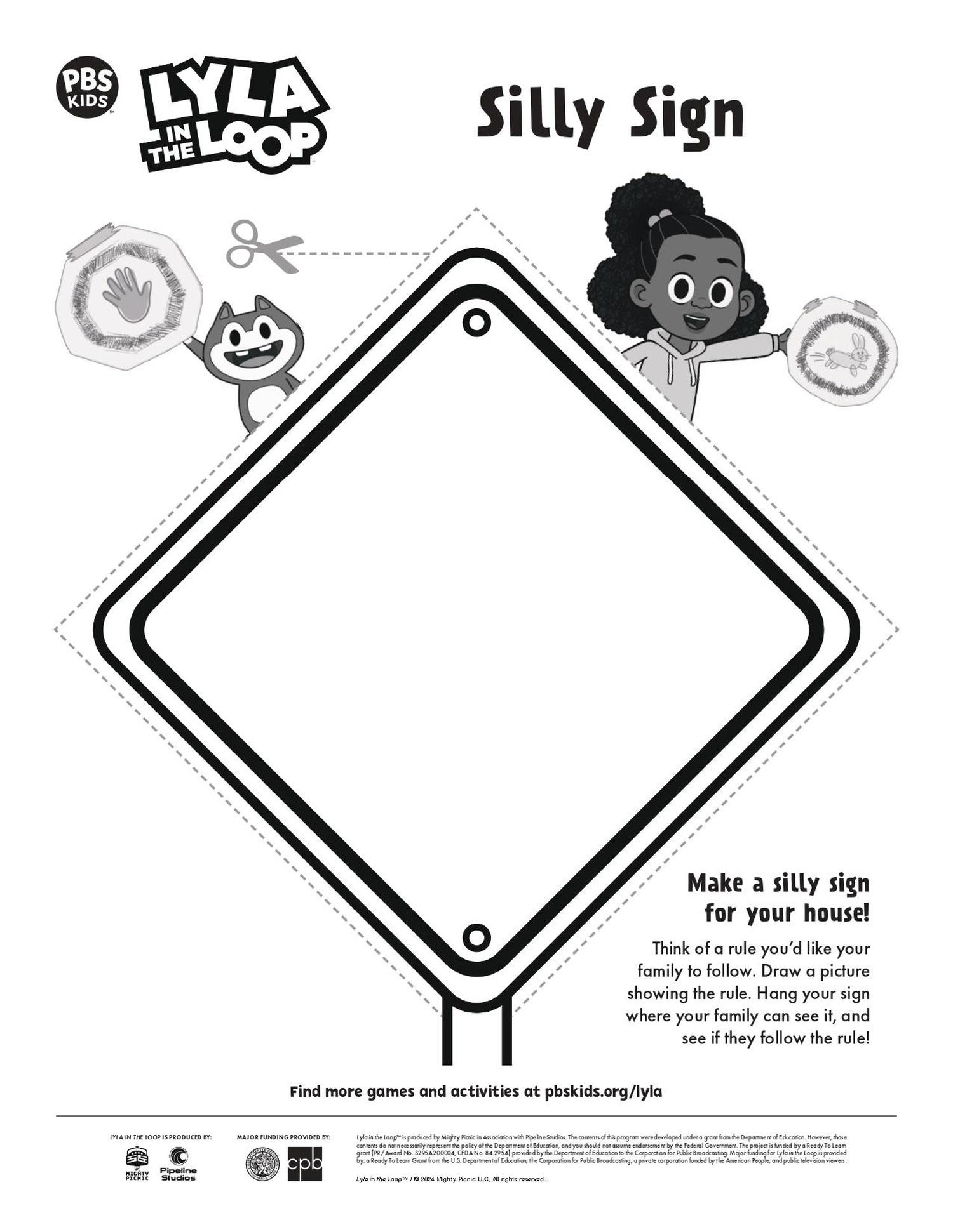 Silly Sign | Kids Coloring Pages | PBS KIDS for Parents