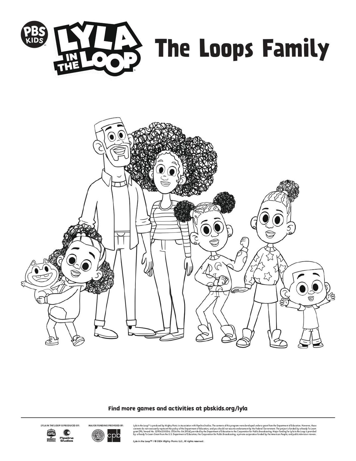 The Loops Family Coloring Page | Kids Coloring Pages | PBS KIDS for Parents