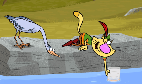 Imagen de Nature Cat usando un visor de estanques