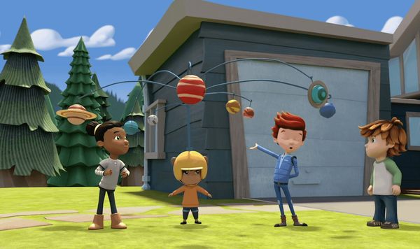 Mindy and friends learning about the planets