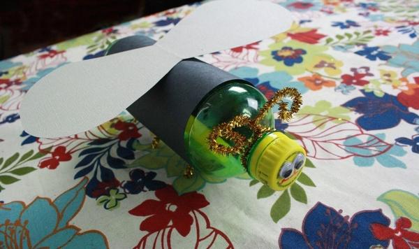 Completed soda bottle firefly.