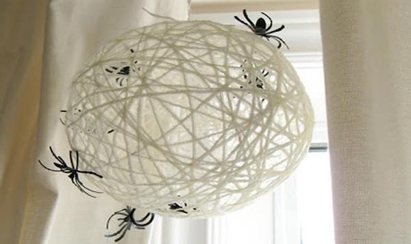 Image of dangling spider web