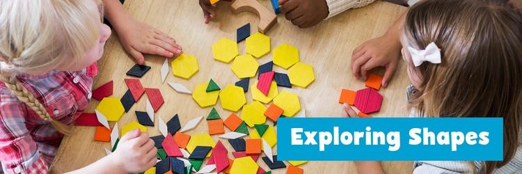 Children playing with toy shapes.