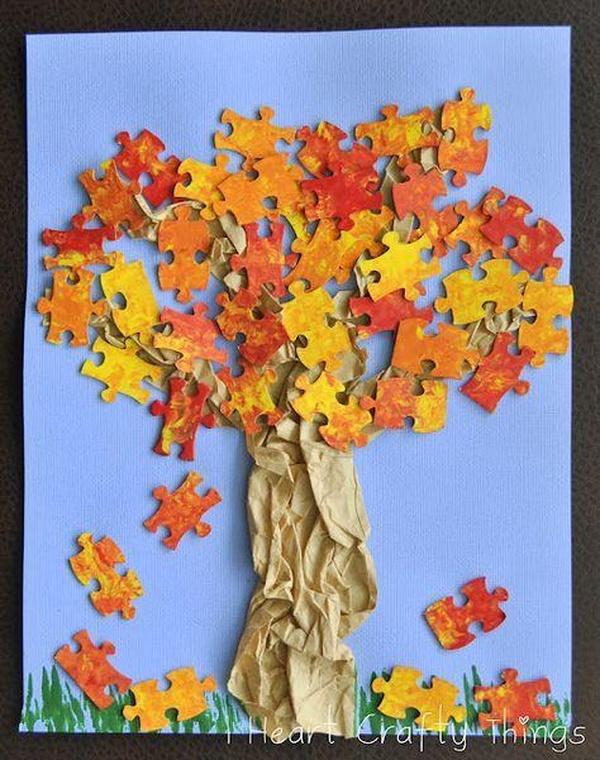 Image of fall puzzle tree