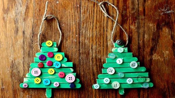 Image of popsicle stick tree ornament