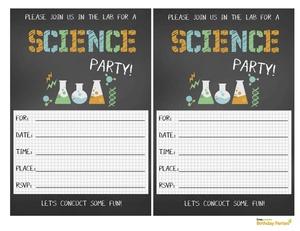 Image of science party science invitation