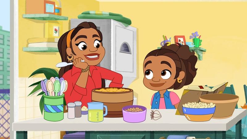Alma y Mami preparando mofongo.