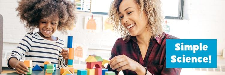 Image of mom and daughter playing with blocks.
